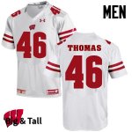 Men's Wisconsin Badgers NCAA #46 Nick Thomas White Authentic Under Armour Big & Tall Stitched College Football Jersey AR31D87SQ